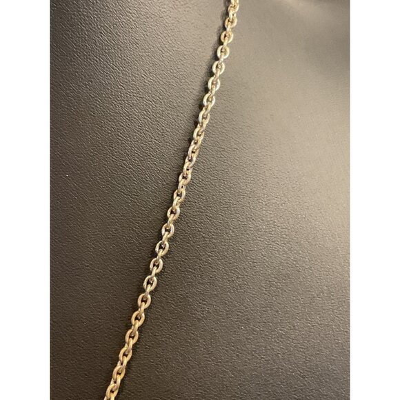 KR Signed Pink Stone Pendant Necklace On Gold Chain - Picture 6 of 6